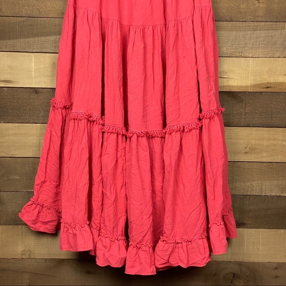 Free People Women’s Flowy Red Maxi Skirt - Picture 6 of 6
